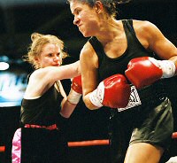 Stephanie taks a punch from Mandy LaPointe
